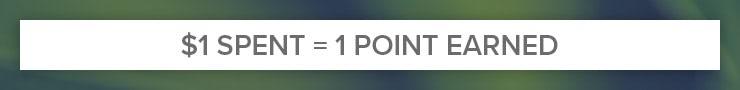 $1 spent equals 1 point when you order online!